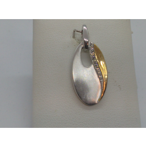 Zilver hanger bicolour met zirkonia - 3122335