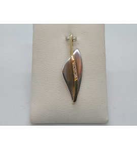 Zilver hanger bicolour met zirkonia - 3122336