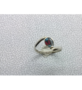 Zilver dames ring slag met mozaiek mt. 18 - 3122341