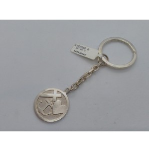 Zilver sleutelhanger met hanger plaat HGL - 3122382