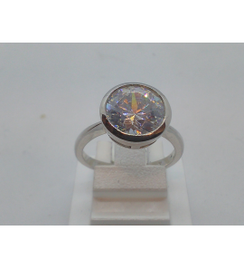 Zilver RH dames ring solitair met zirkonia - 3122396