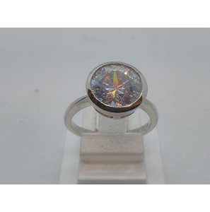 Zilver RH dames ring solitair met zirkonia - 3122396
