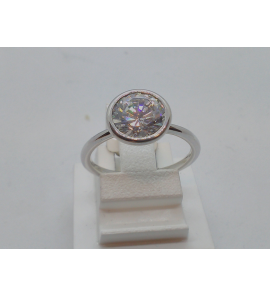 Zilver RH dames ring solitair met zirkonia - 3122436