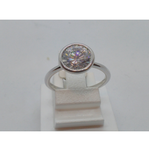 Zilver RH dames ring solitair met zirkonia - 3122436