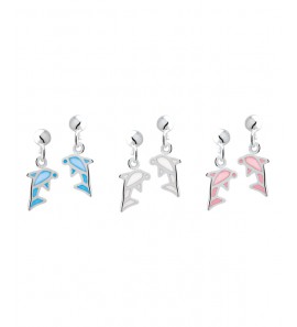 Zilver oorsteker/hang dolfijn mop - 3122578