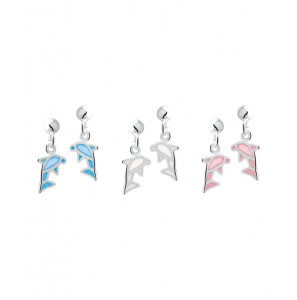 Zilver oorsteker/hang dolfijn mop - 3122578