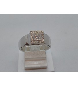 Diamonde ring witgoud met briljant &  prinses. Totaal 0.35 caraat. - 3122715