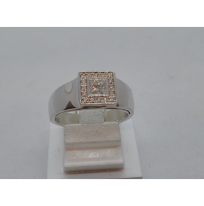 Diamonde ring witgoud met briljant &  prinses. Totaal 0.35 caraat. - 3122715