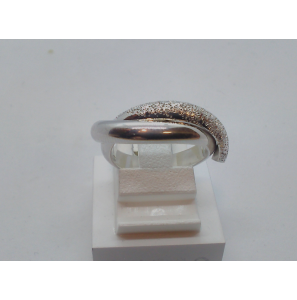Zilver RH ring glans met gediamnte - 3122725