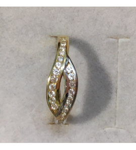 Goud dames ring bicolour met zirkonia mt. 17¢ - 3122976