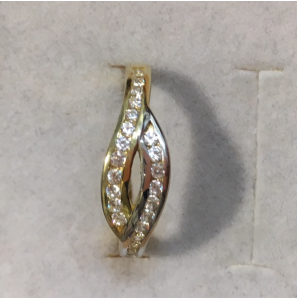 Goud dames ring bicolour met zirkonia mt. 17¢ - 3122976