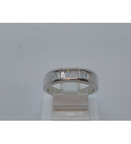 Zilver RH dames ring  glans met zirkonia - 3123013