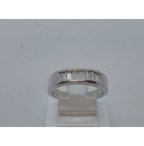 Zilver RH dames ring  glans met zirkonia - 3123013