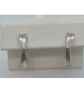 Zilver RH klap-creolen fant. glans/mat met zirkonia - 3123022