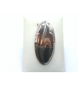 Zilver hanger RH zwart/wit glans met zirkonia - 3123058