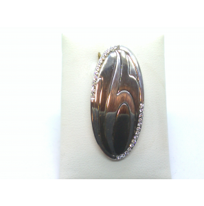 Zilver hanger RH zwart/wit glans met zirkonia - 3123058