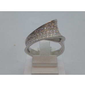 Zilver dames ring RH met zirkonia wit - 3123079
