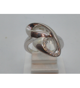 Zilver dames ring RH glans/mat met zirkonia - 3123098