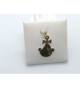 Goud kinderkopje baby in luier - 3123251