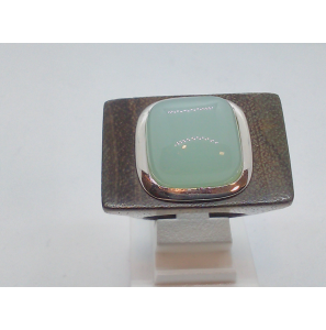 Dames ring ebbenhoud met obsidiaan in zilver - 3123278