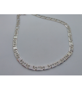 Zilver collier grmt/plaat-valk schakel 47 cm - 3123626