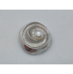 Georgio hanger glans/ysmat met zw parel - 3123693