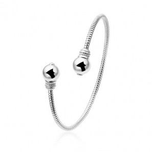 ZINZI zilver klemband slag met bollen - 3123785