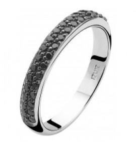 ZINZI zlv. aanschuifring pavé zwart mt. 54 - 3123900