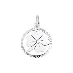 Zilver klavertje in rand 15 mm - 3124050
