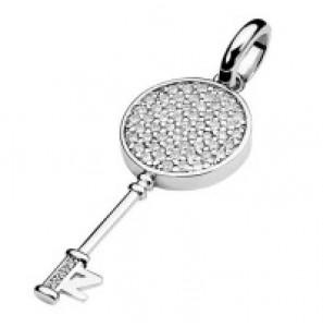 ZINZI zilver hanger sleutel zirkonia - 3124176