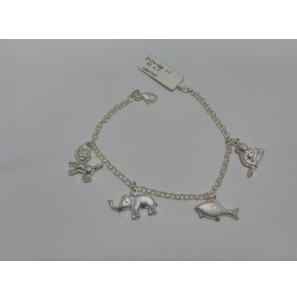 Zilver jasseron armband 4 bedels gesold. 17 cm - 3124188