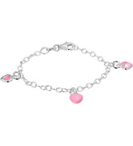 Zilver jasseron armband 3 hartjes. 13 cm ''Geen garantie op email.'' - 3124191