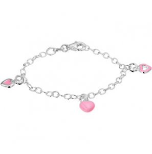 Zilver jasseron armband 3 hartjes. 13 cm ''Geen garantie op email.'' - 3124191