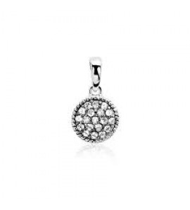ZINZI zilver hanger rond pave zirconia rood. - 3124323