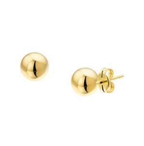 Geelgouden oorknop bolletje 6 mm - 3130105
