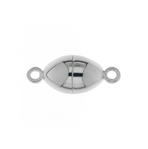 Zilver magneet sluiting ovaal 8x14 mm - 3130119
