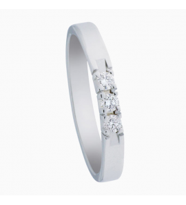 Eclat witgouden alliance ring met 3x 0.03 crt TW-SI mt. 17¢ - 3131293