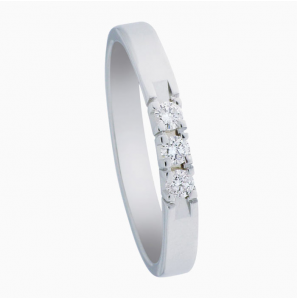 Eclat witgouden alliance ring met 3x 0.03 crt TW-SI mt. 17¢ - 3131293
