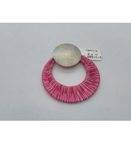 Atelier zilver hanger met nylon rose - 3131589