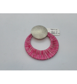 Atelier zilver hanger met nylon rose - 3131589