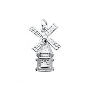 Zilver bedels molen ''beweegbaar'' 19 mm - 3131607