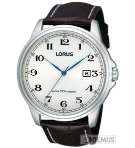 Lorus heren staal leer bruin. - 3130175