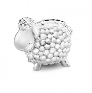 Spaarpot schaap zilverkleur 11,5 cm - 3131870