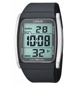 Lorus heren digitaal zwart PU 100m - 3130181