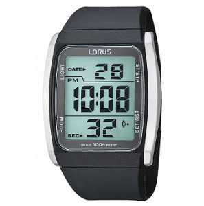 Lorus heren digitaal zwart PU 100m - 3130181