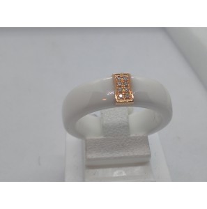 Diamaonde ceramic wit dames ring met diam/bril 0.03 crt. - 3130189