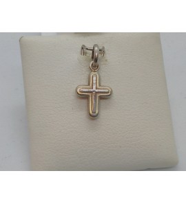 Zilver kruisje glans met zirkonia 13mm - 3131964