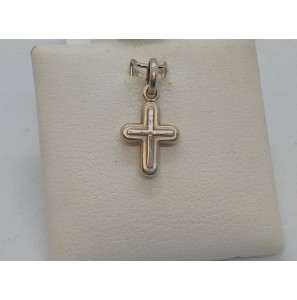 Zilver kruisje glans met zirkonia 13mm - 3131964