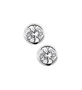 Zilver oorknop rondom zetting zirkonia 5.5 mm - 3132428