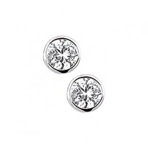 Zilver oorknop rondom zetting zirkonia 5.5 mm - 3132428